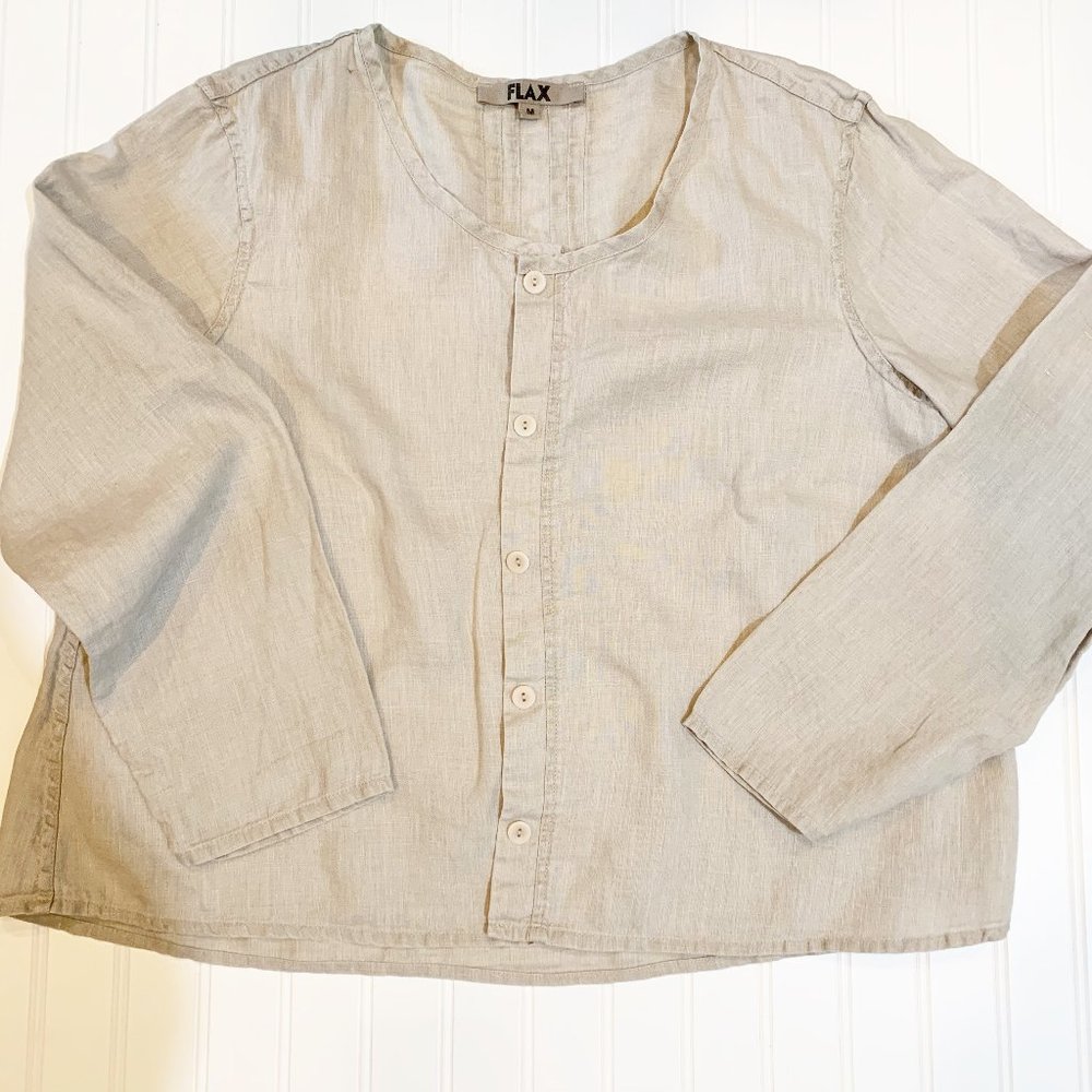 Flax Tan Button Up Blouse/Jacket   893